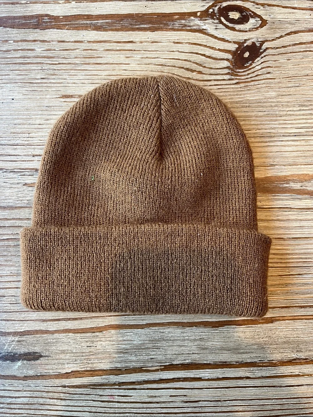 Carhartt Kids Brown Knit Cuffed Beanie with Logo Patch